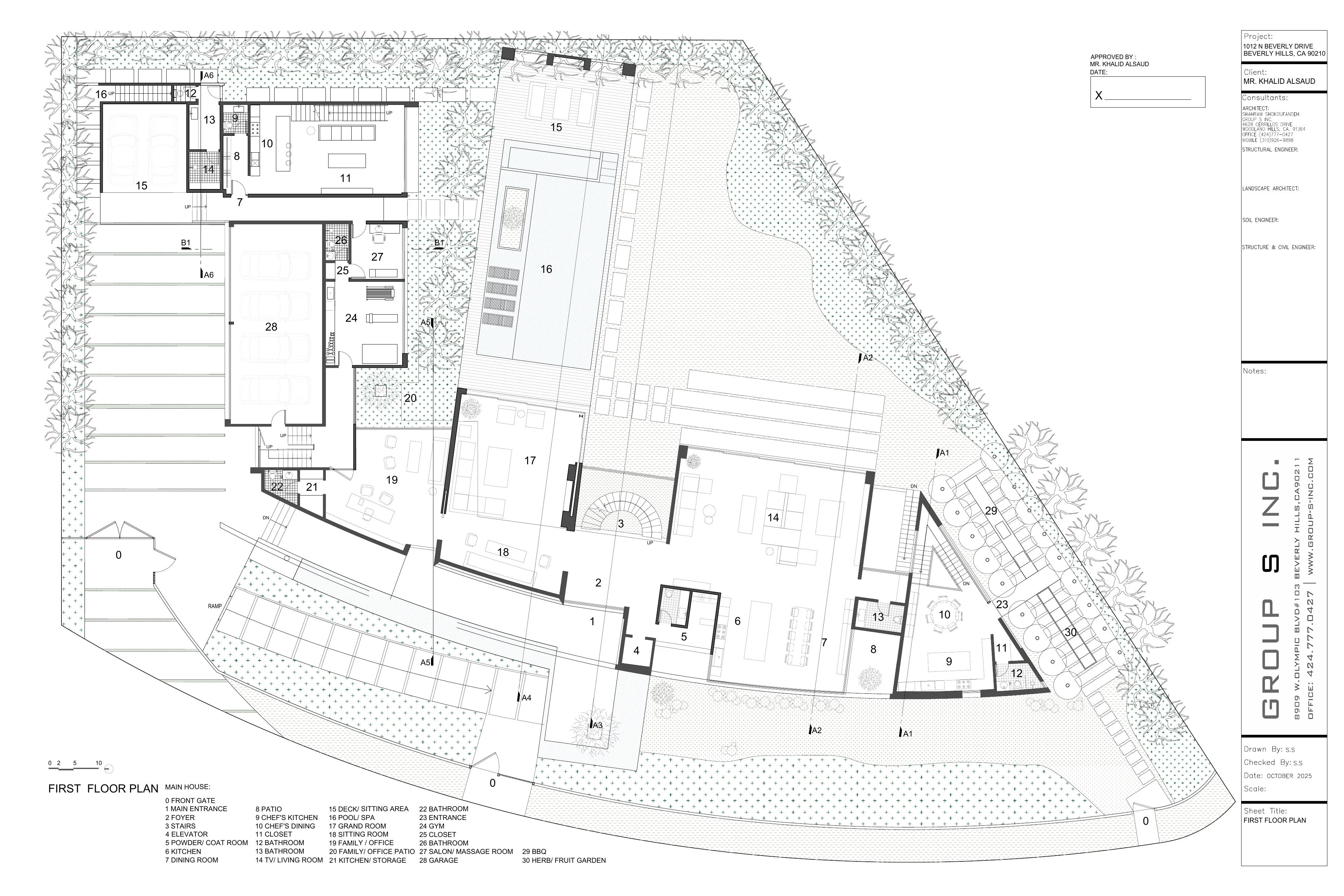Proposed first-floor plan for 1012 North Beverly Drive