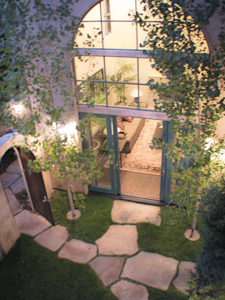 Courtyard and arched glazing seen from above