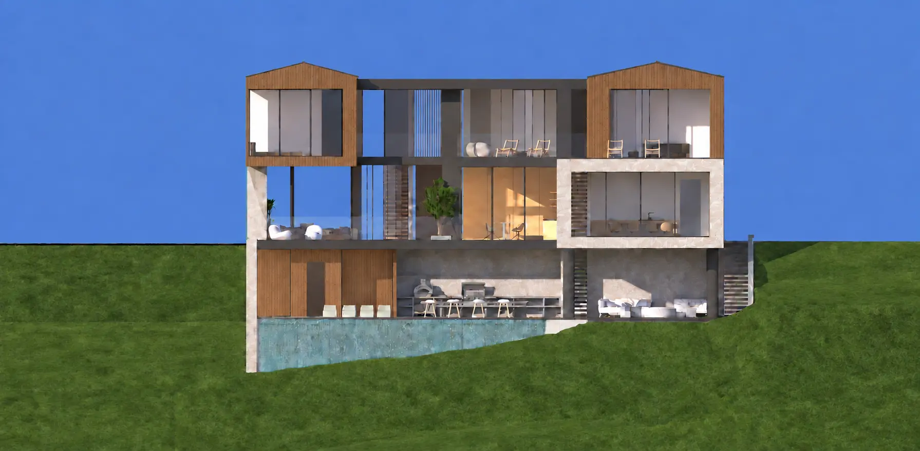 Rear elevation study of 115 Bacon