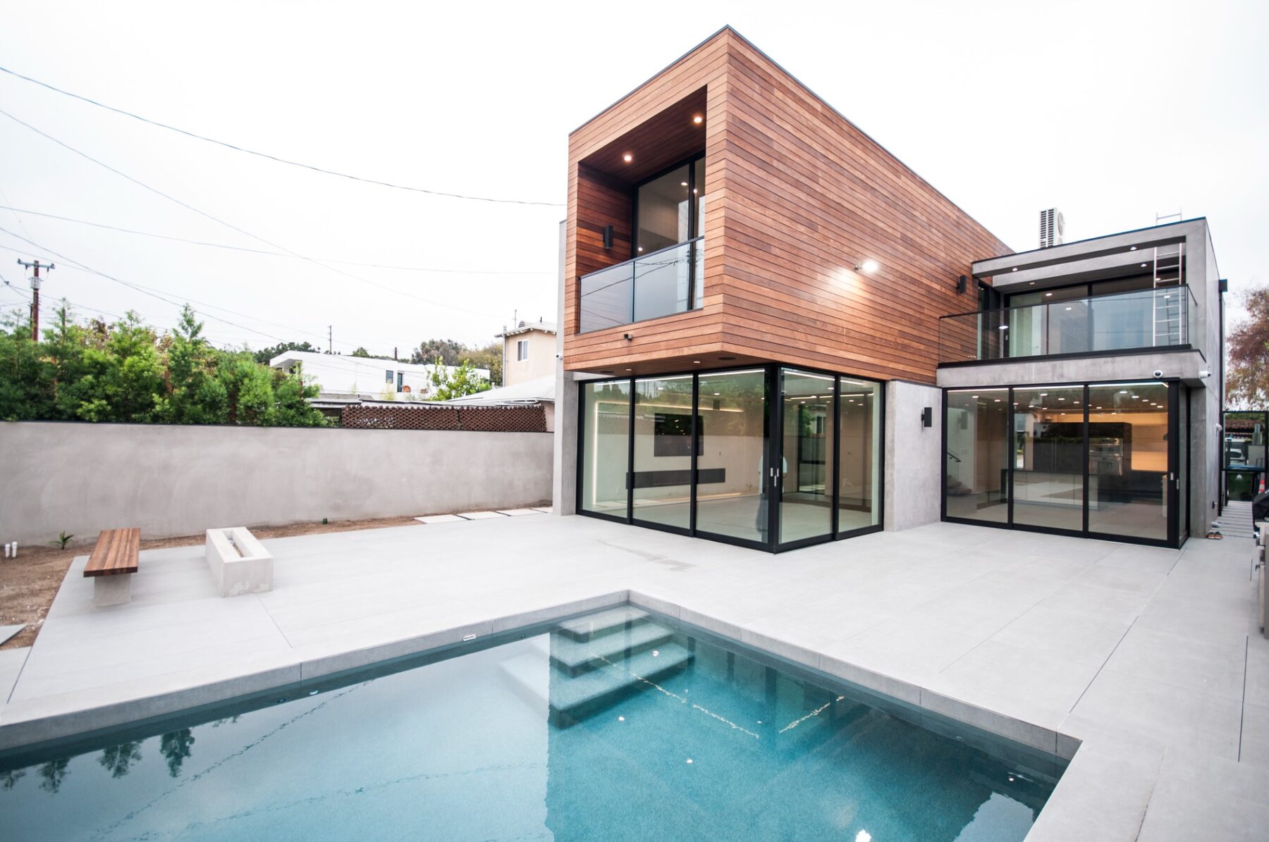 Built garden elevation and pool