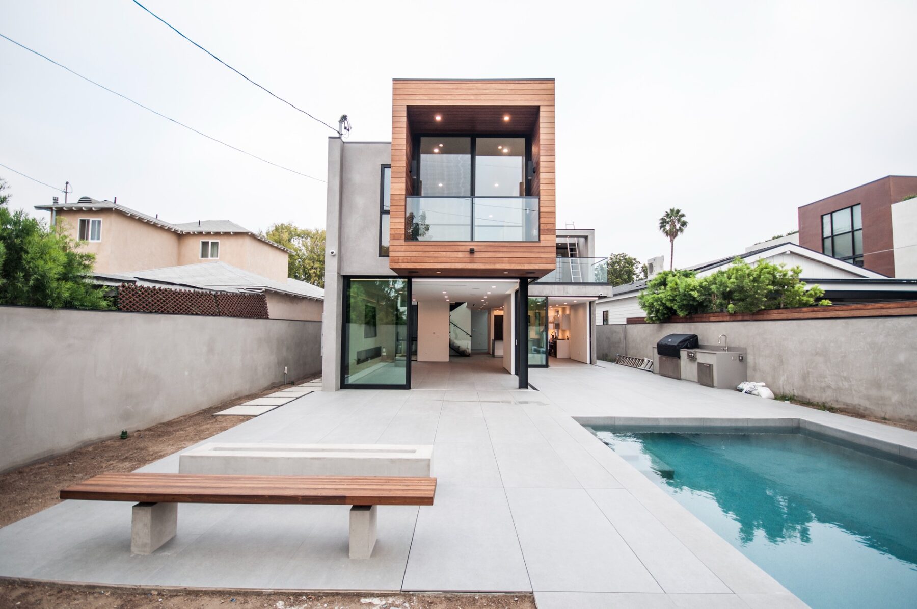Built courtyard and pool