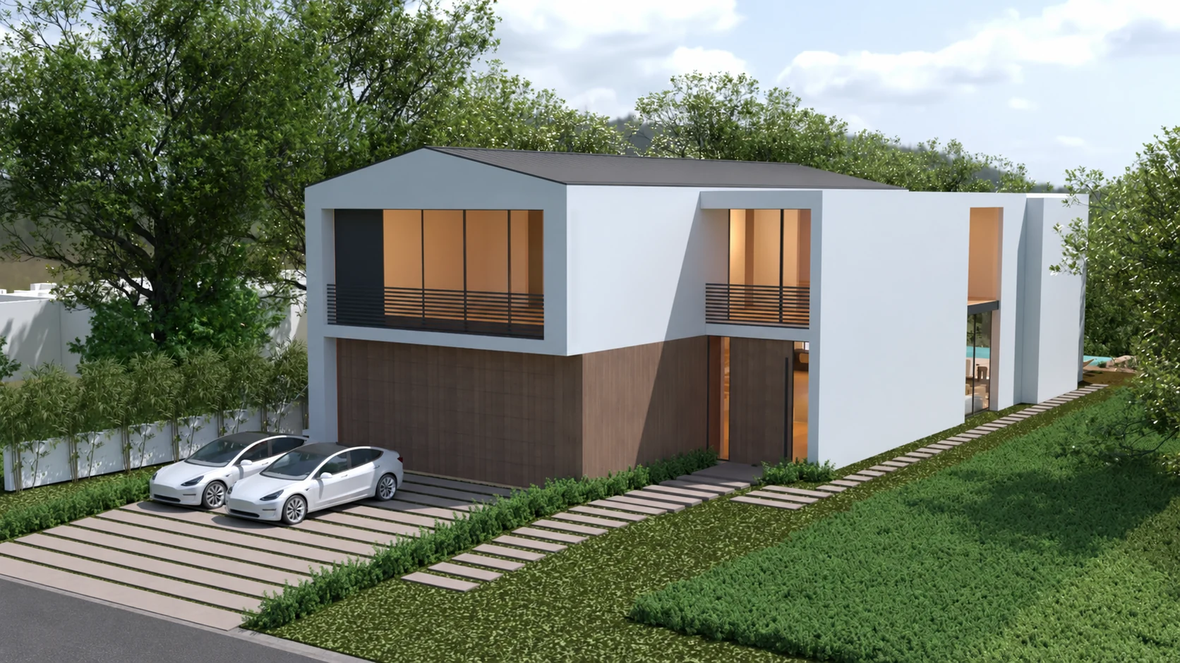 Entry approach and framed upper volumes