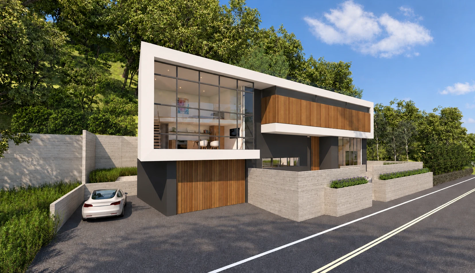 2525 Hutton street-facing residence and glass-fronted ADU
