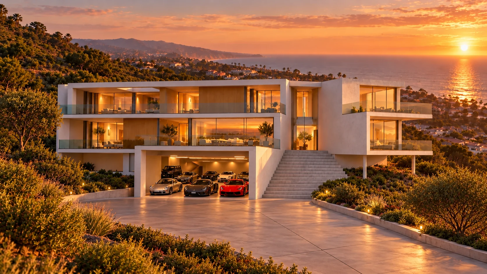 31701 PCH first conceptual residence stepping across a coastal hillside