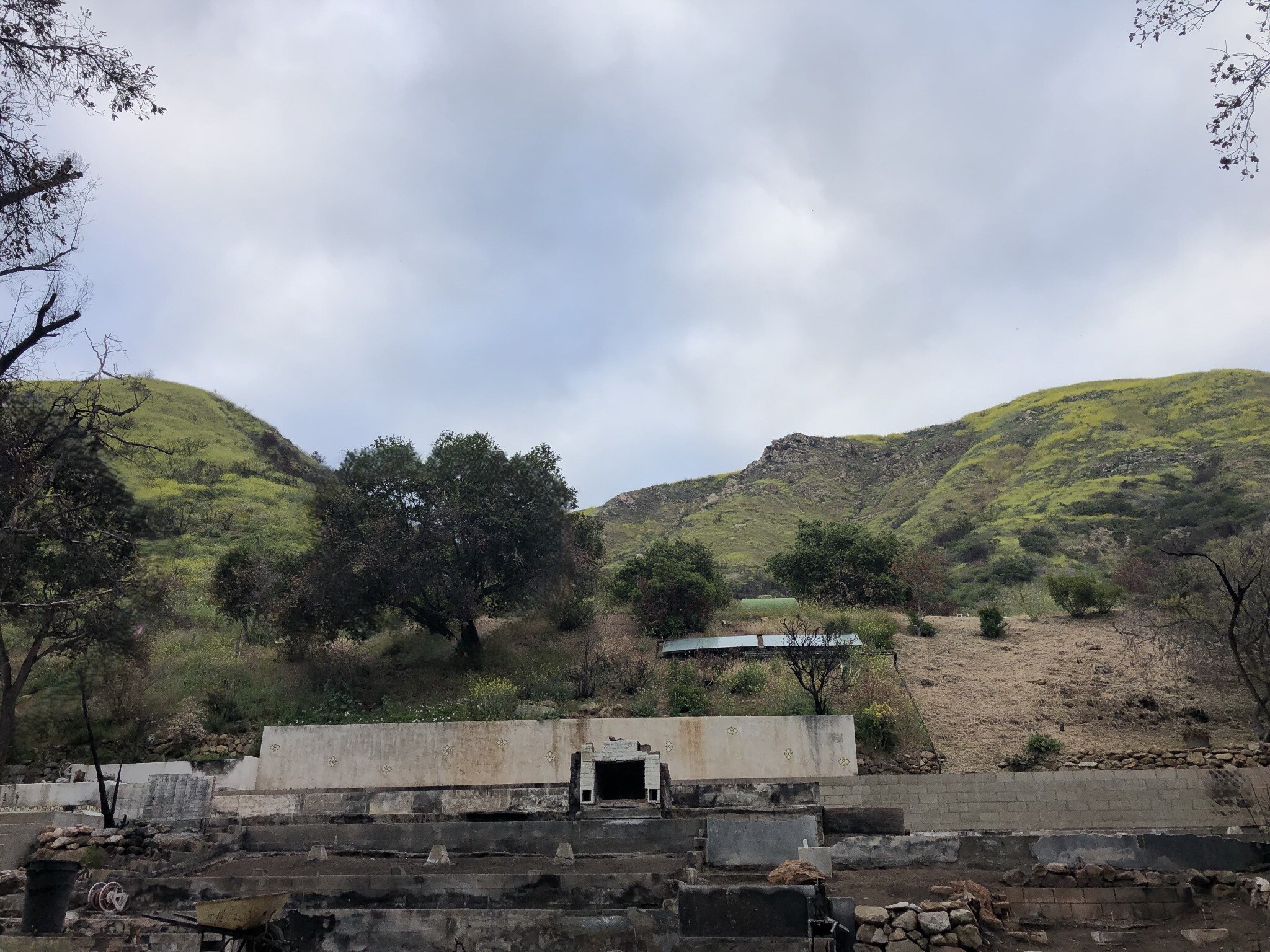 Remains of the fire-damaged guest house / ADU