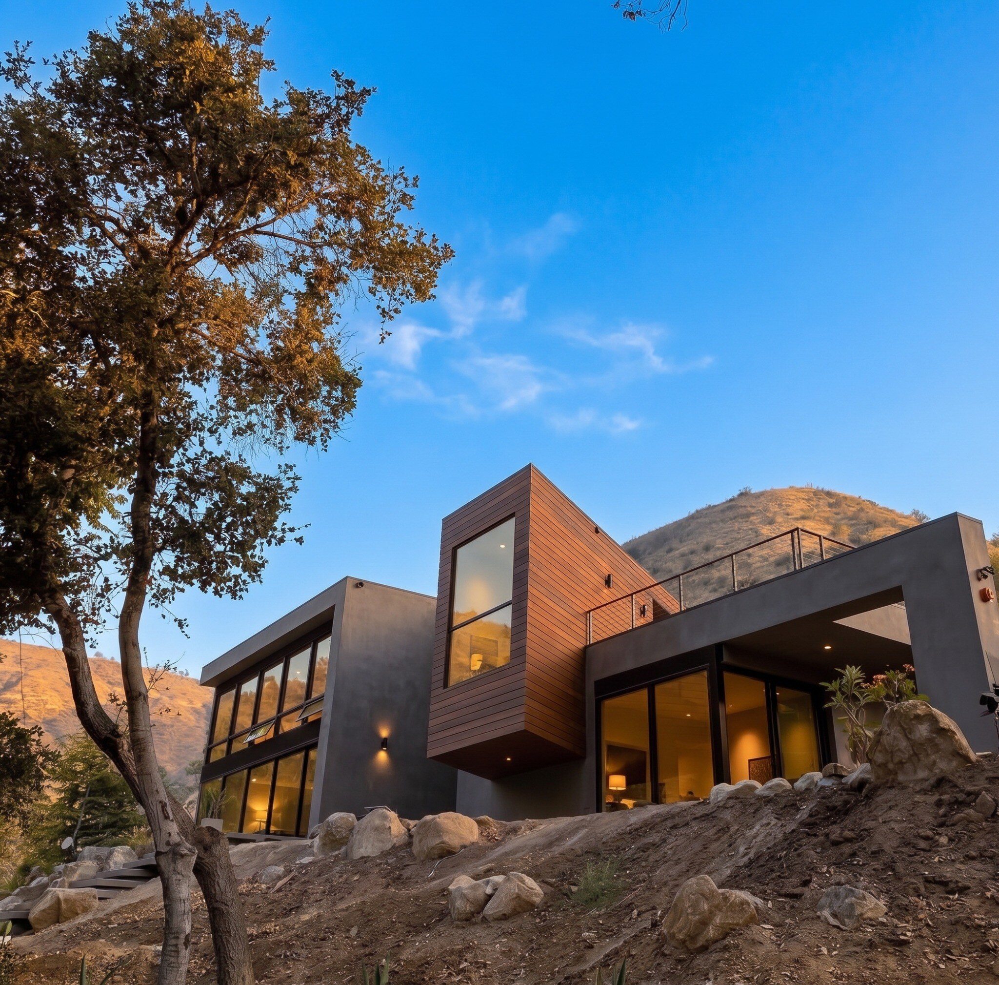 ADU rising from the Malibu hillside