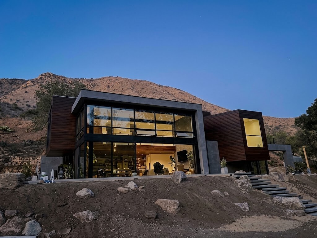 Guest house / ADU illuminated at evening