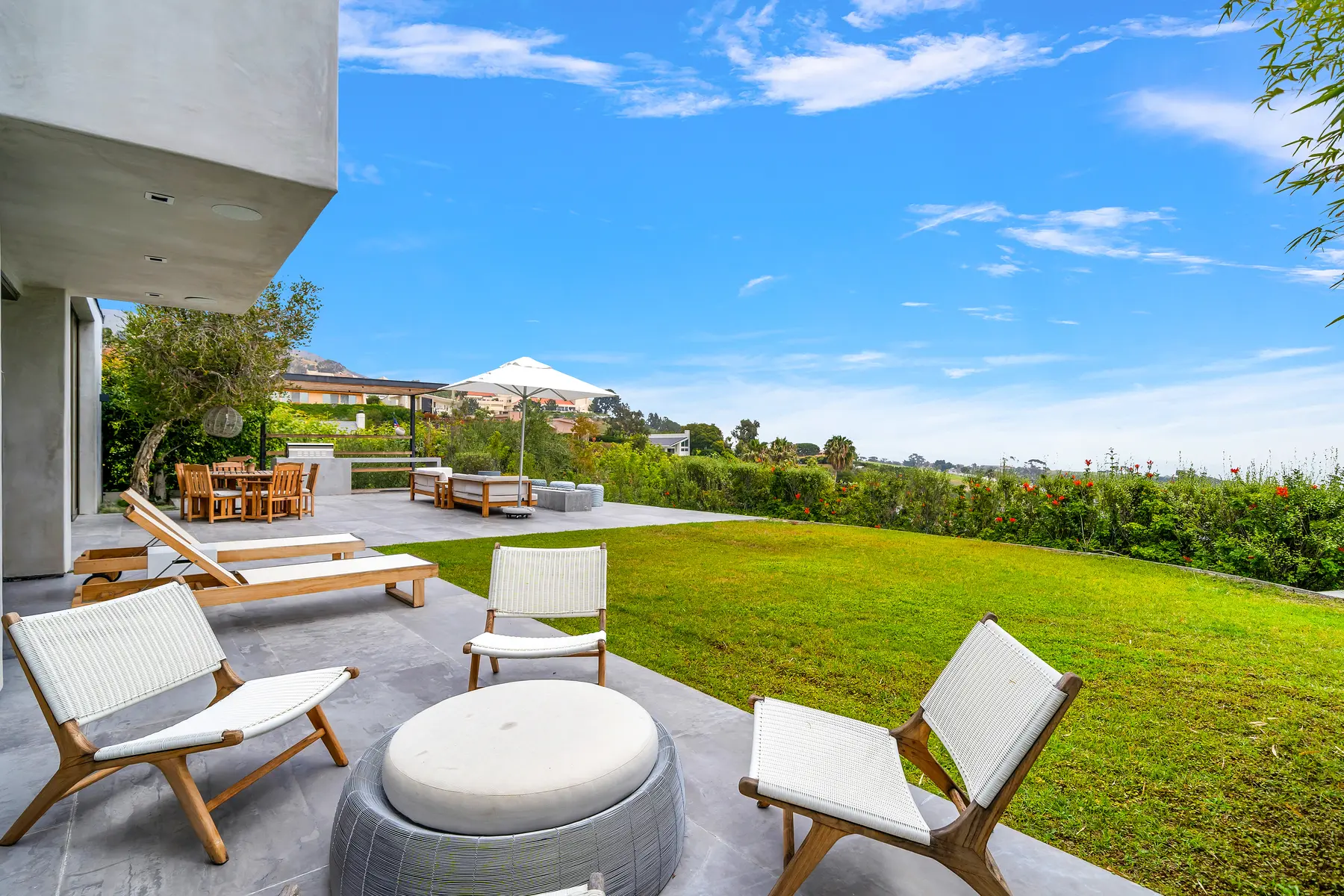 Sheltered garden room at the remodeled residence