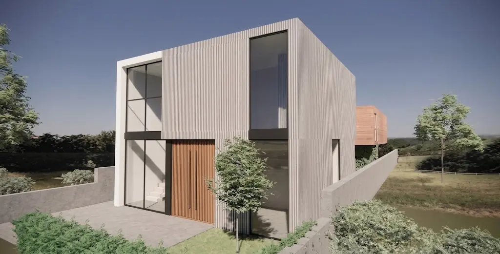 Front view of the future two-level primary residence at 630 Westminster