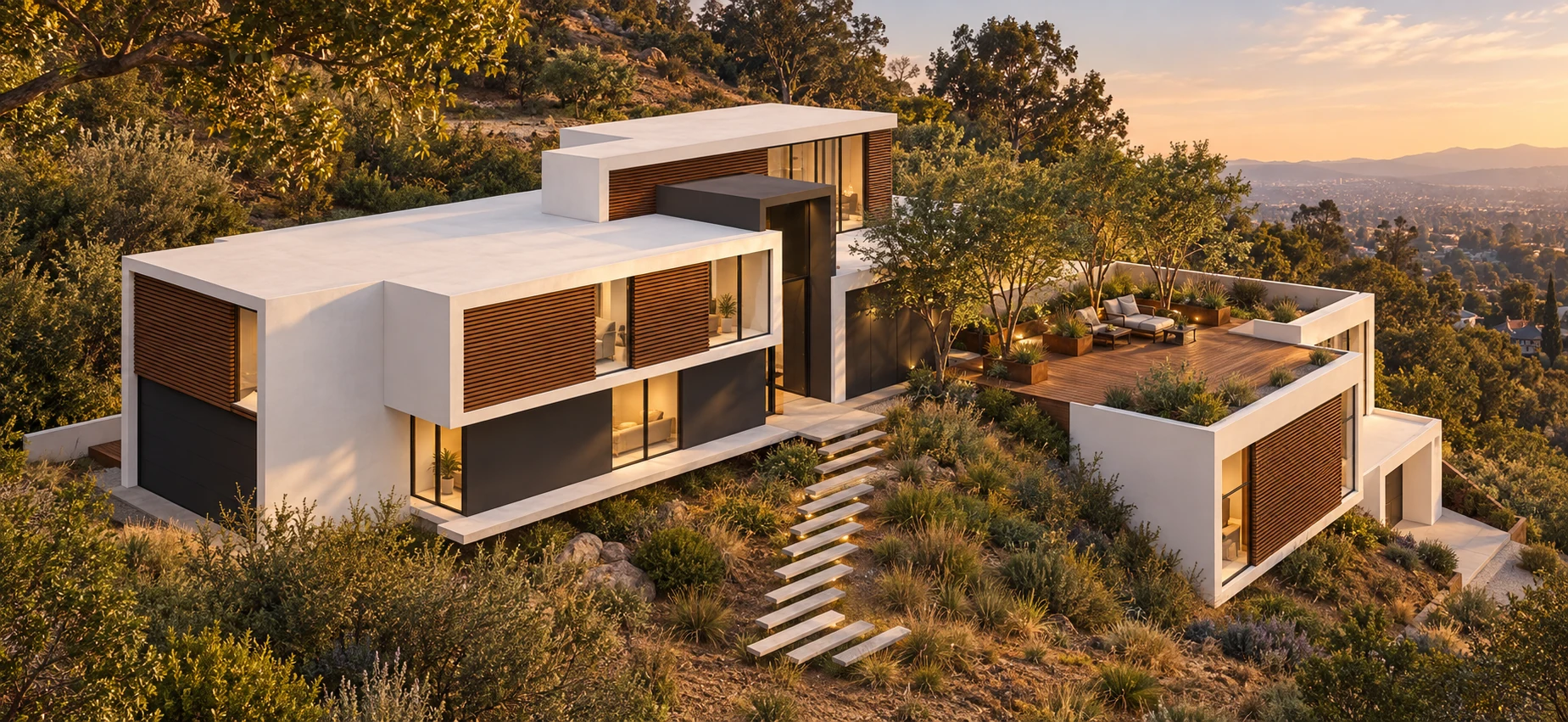 9473 W. Rembert Lane main house and planted deck above a lower private ADU