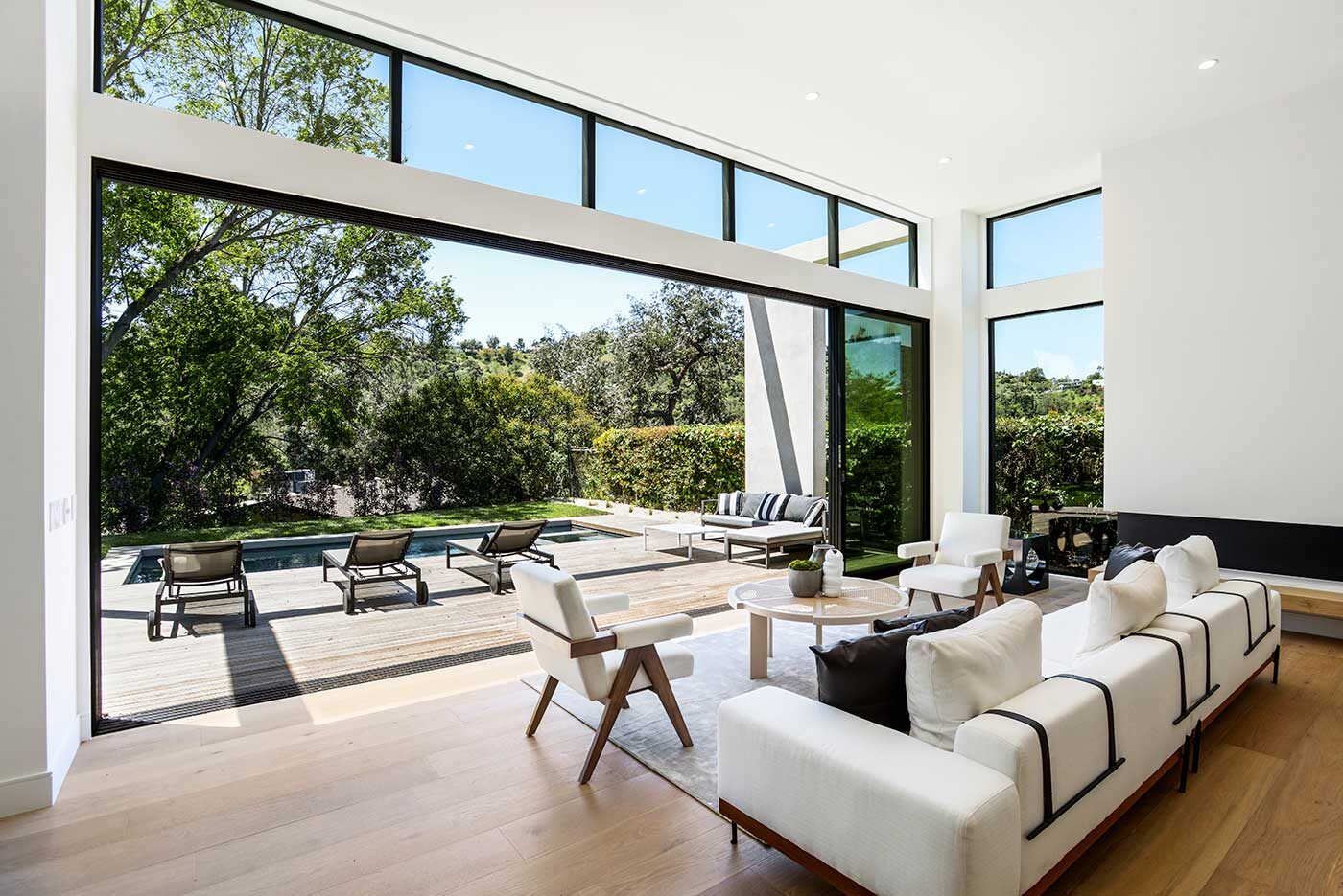 Living room and pool terrace