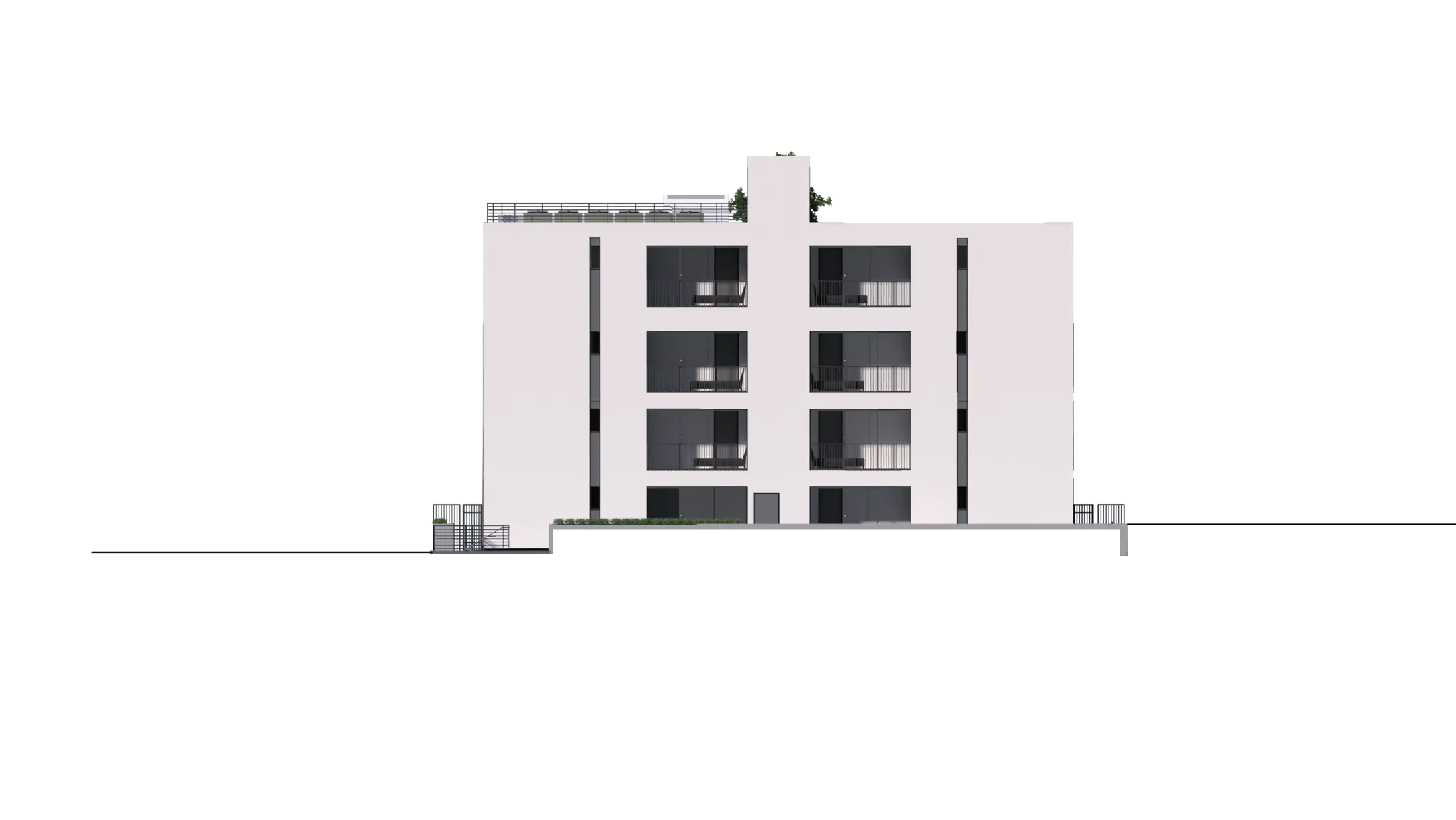 Back architectural elevation
