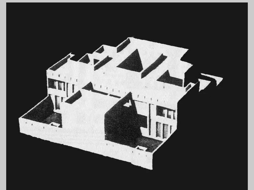 Physical model showing interconnected housing volumes