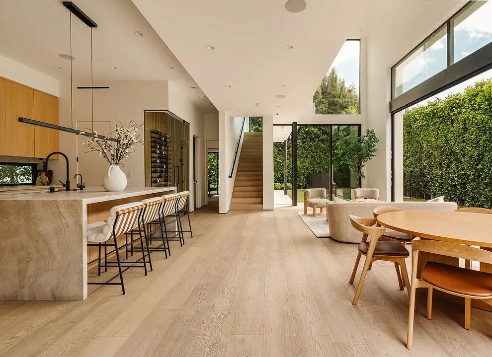 Kitchen and living at the completed 116 Gretna Green residence