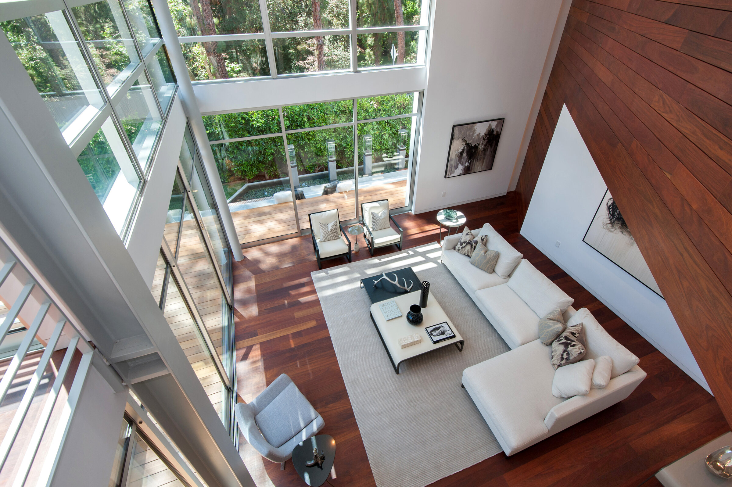Elevated view of the full interior volume