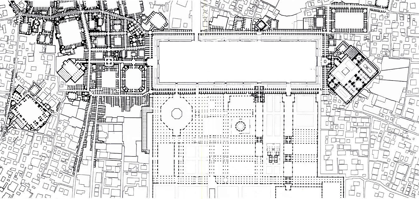 Urban plan showing garden and surrounding city fabric