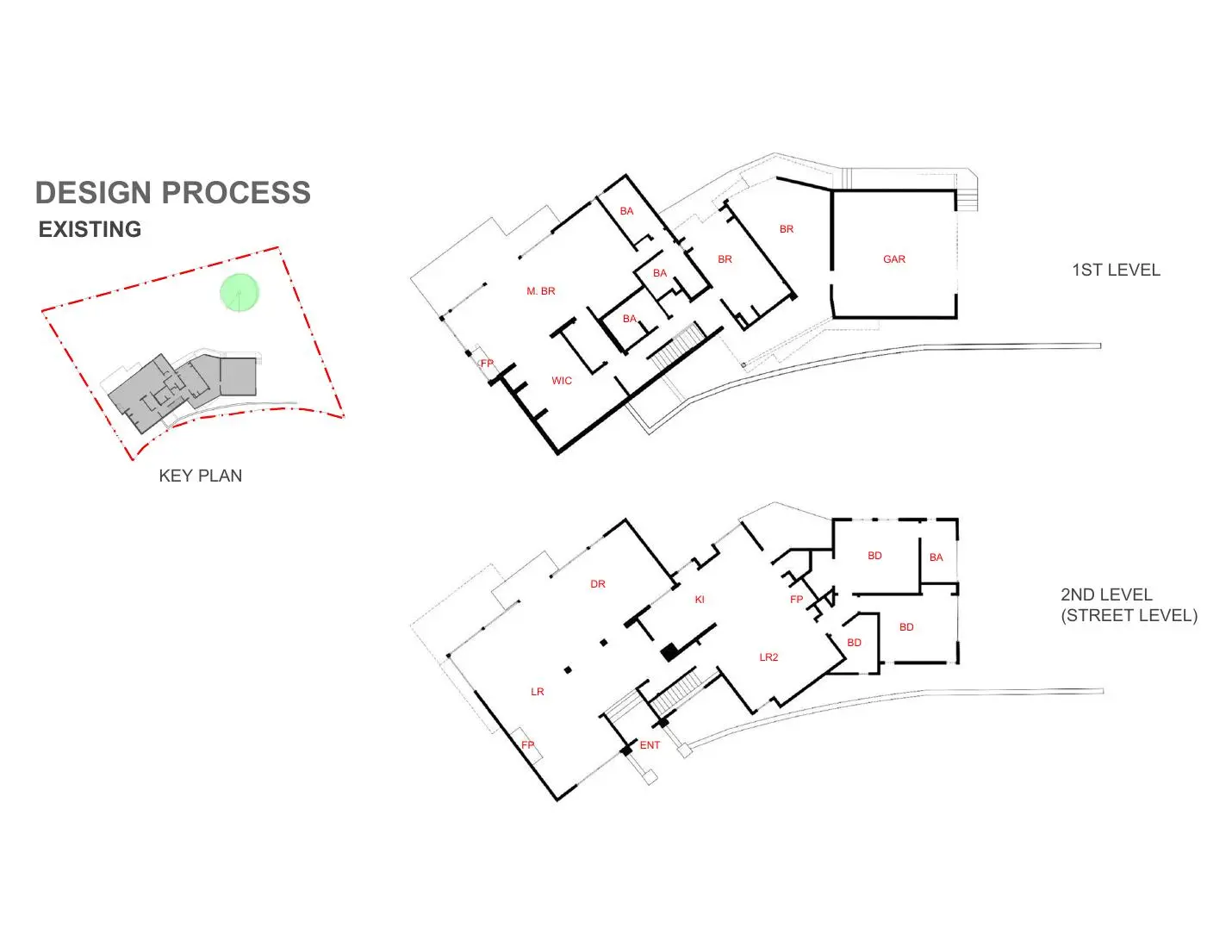Existing Readcrest floor plans and design process