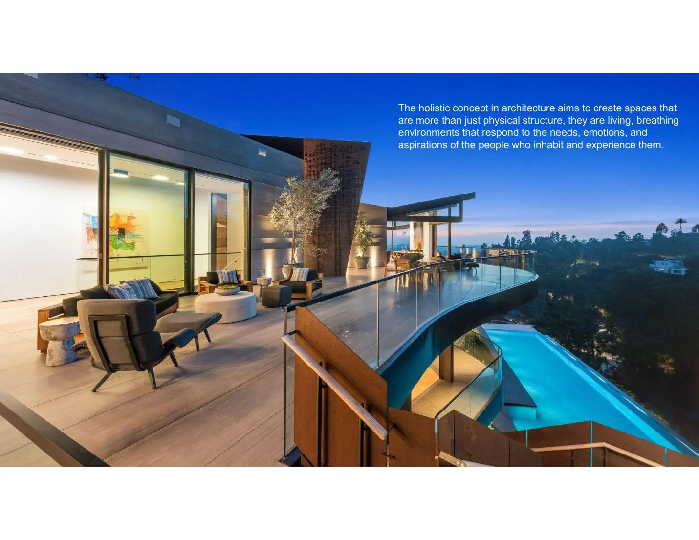 Readcrest holistic integration of form, material, light and landscape