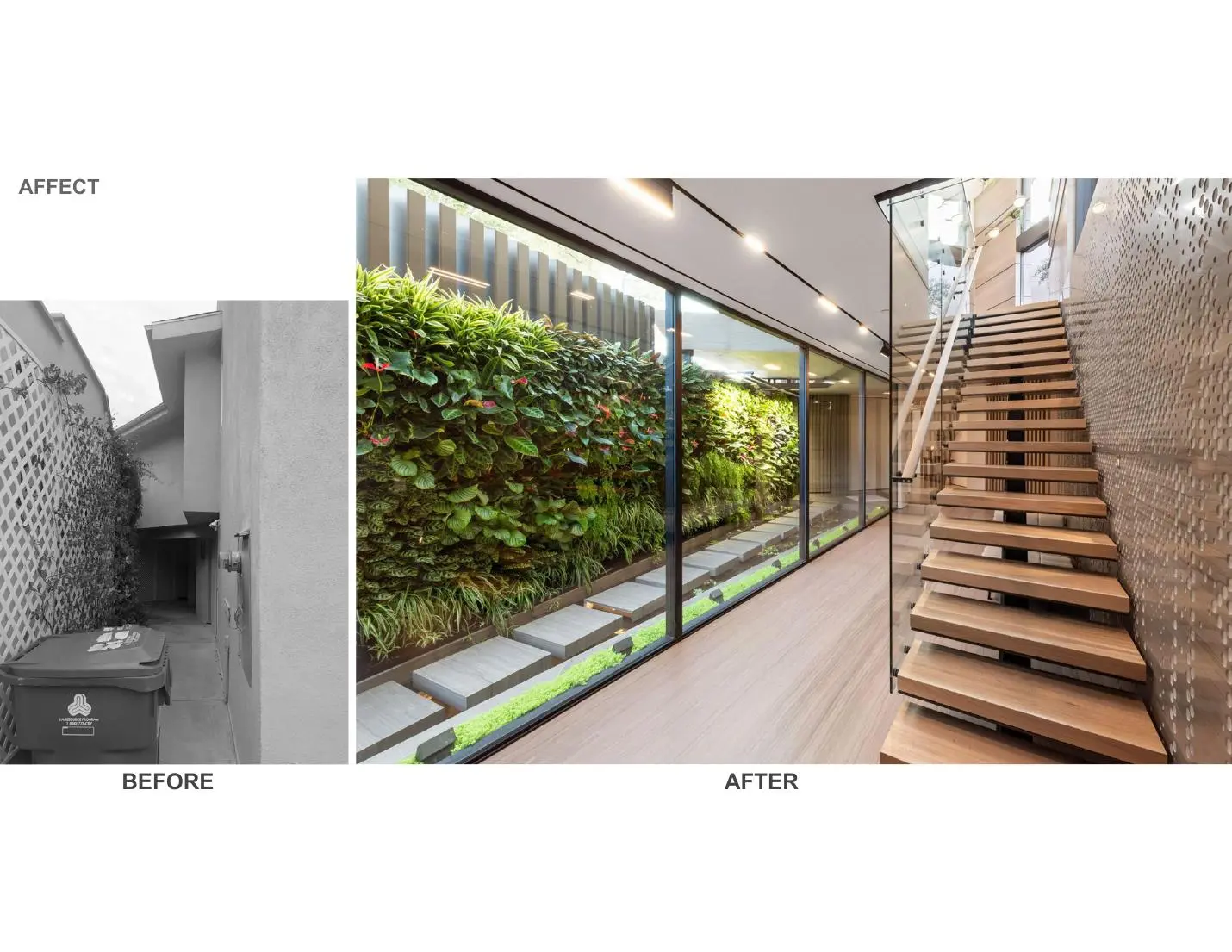 Readcrest stairs, landscape and movement before and after