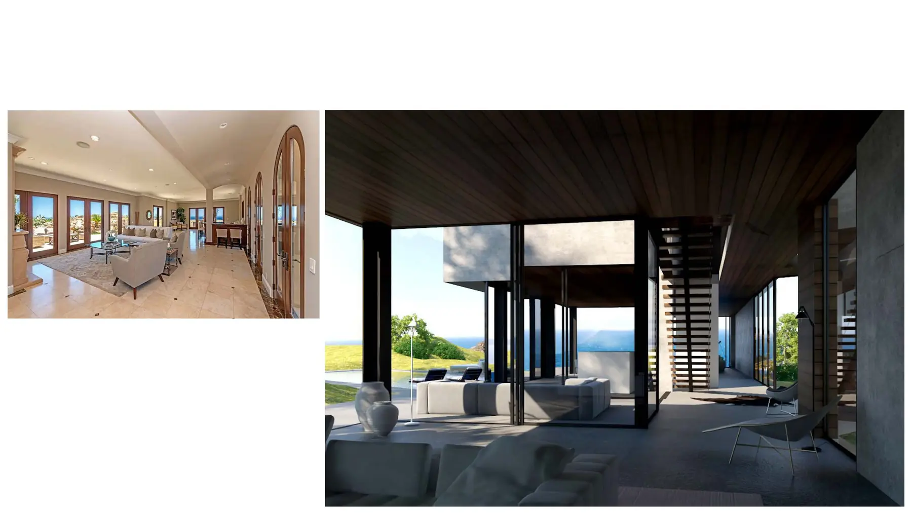 Trancas interior framing of ocean views