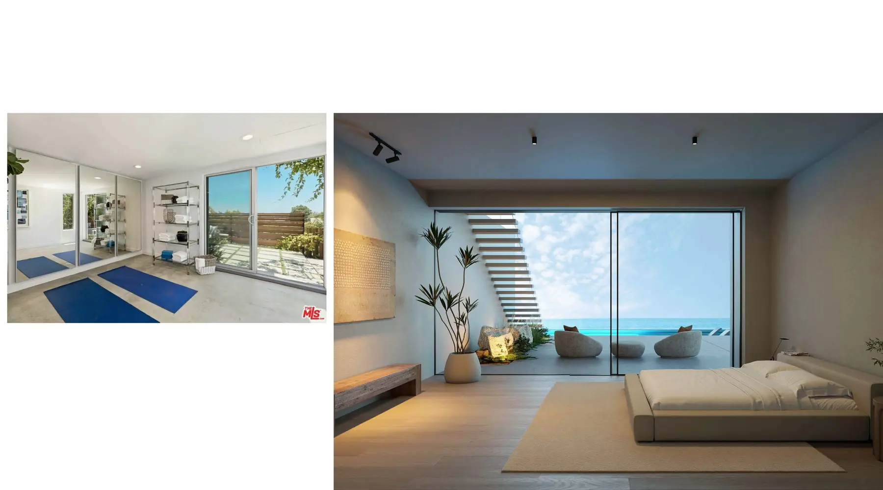 Oreo Place rooms framing the Pacific view